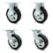 Service Caster 6 Inch Black Pneumatic Wheel Caster Swivel 2 Rigid, 2PK SCC-100S150-PNB-2-R150-2 - alternate 1